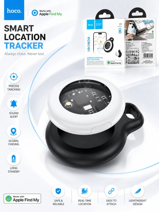 GPS-трекер Hoco E91, Apple Find My, Bluetooth-метка, аналог AirTag - 