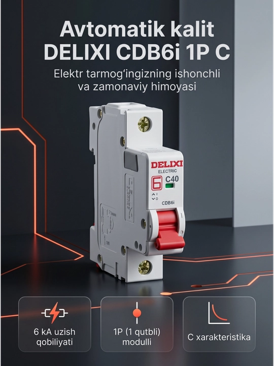 Автоматический выключатель DELIXI CDB6i 1P C - 