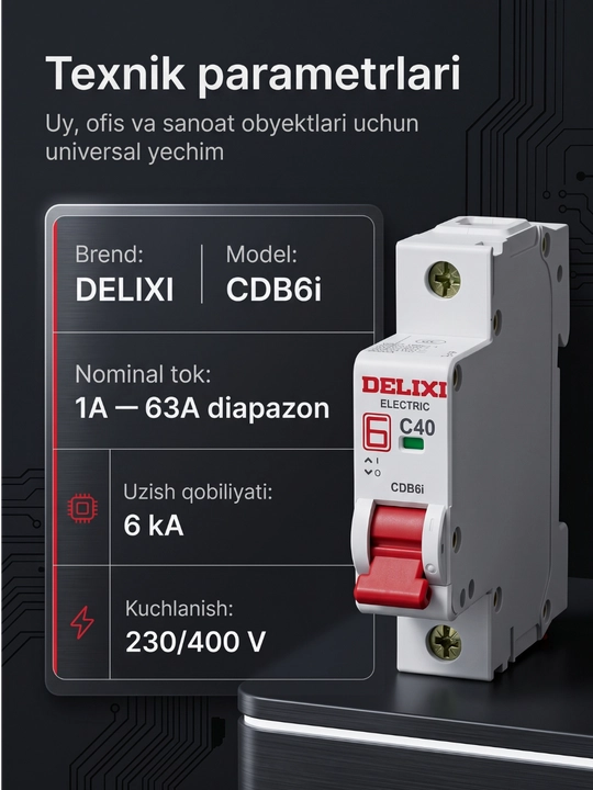 Avtomatik kalit DELIXI CDB6i 1P C