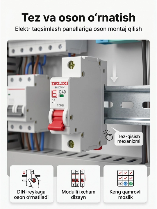 Avtomatik kalit DELIXI CDB6i 1P C