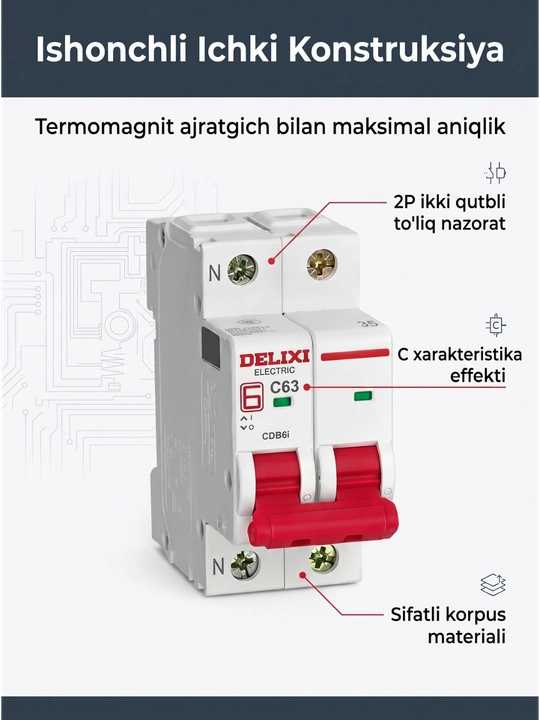 Avtomatik kalit DELIXI CDB6i 2P C