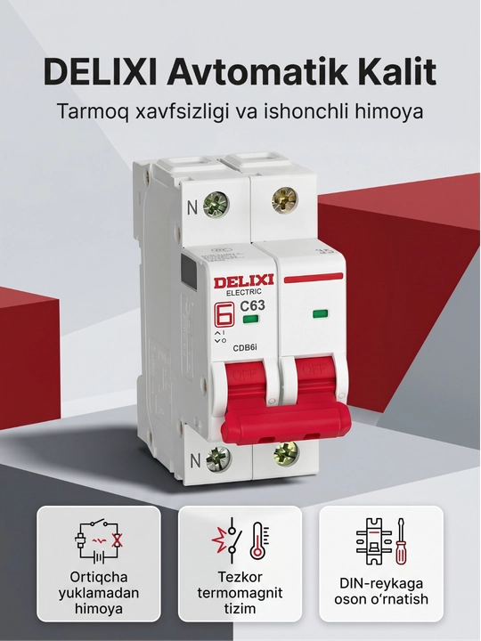 Avtomatik kalit DELIXI CDB6i 2P C - 