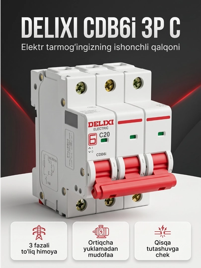 DELIXI CDB6i 3P C avtomatik o‘chirgichi - 