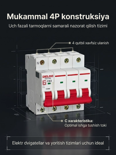 Avtomatik kalit DELIXI CDB61 4P C