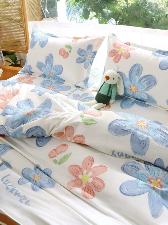 Yostiq jildi 70x40 sm, paxtali mato, gulli naqshli, 2 dona to‘plam - 