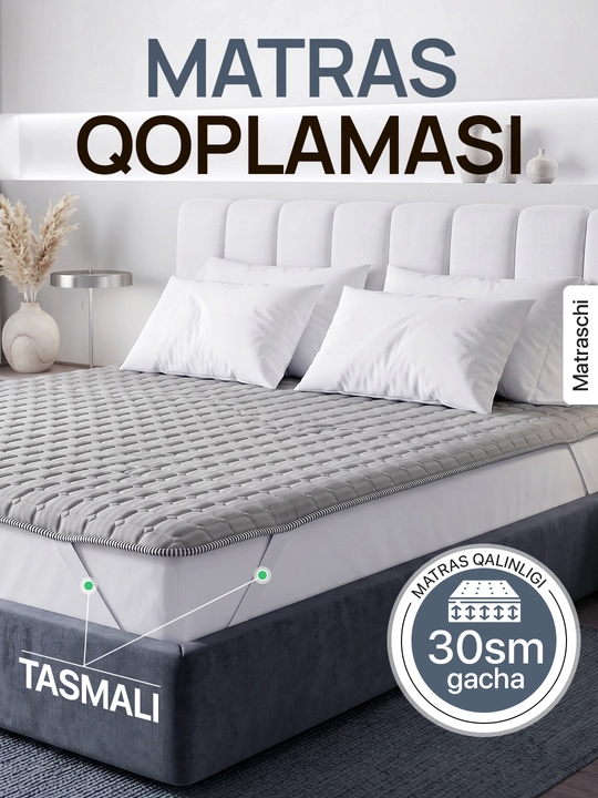 Bambukli matras uchun qoplama namatrasnik, rezinkali matrasga chexol
