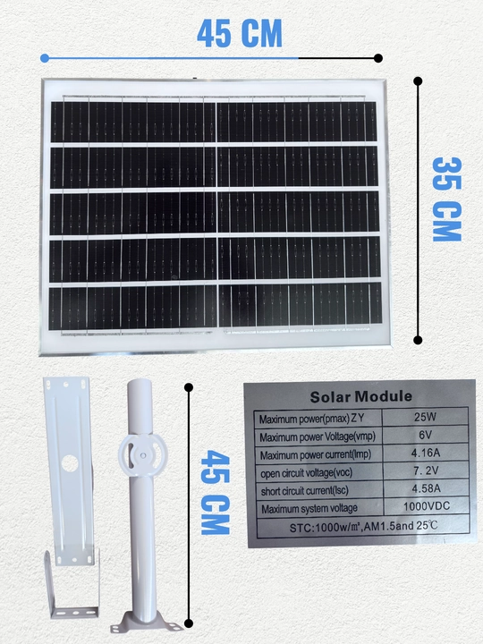 Quyosh paneli bilan ishlaydigan LED ko‘cha projektori (IP66, pultli)