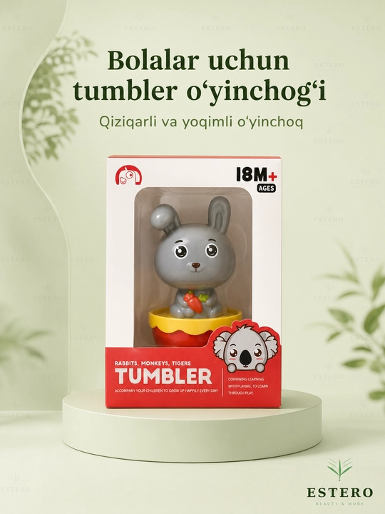 Игрушка-неваляшка — фигурка животного, для детей (18 мес+) 