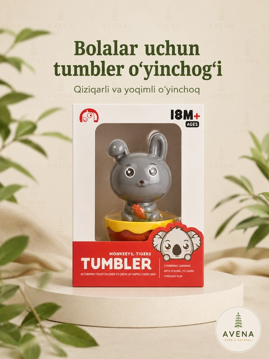 Неваляшка Tumbler — фигурка любимого животного, для развития малышей (18 мес+)
