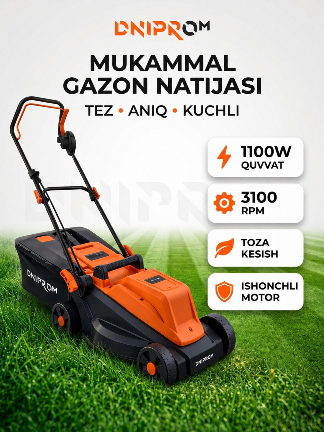Elektr Elektr maysa o'roq mashinasi DNIPROM  1100 Vt - 