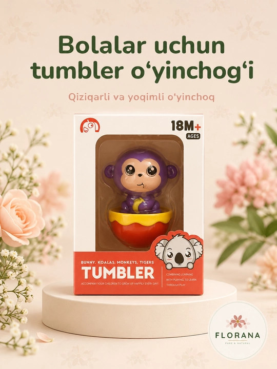 Игрушка Tumbler — неваляшка-зверёк, прекрасный подарок для малышей , 18 мес+