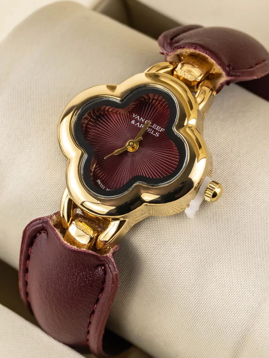 Женские часы Van Cleef стиль, ремешок экокожа - 