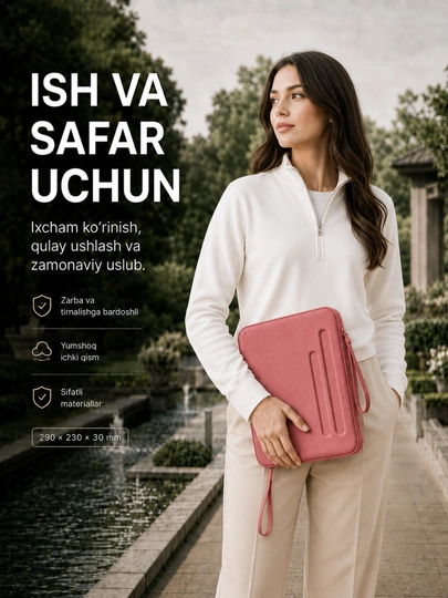 10 dyuymli planshet va aksessuarlar uchun qattiq himoya g‘ilof-sumkasi