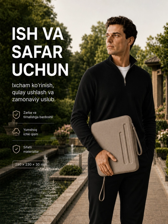 10 dyuymli planshet va aksessuarlar uchun qattiq himoya g‘ilof-sumkasi