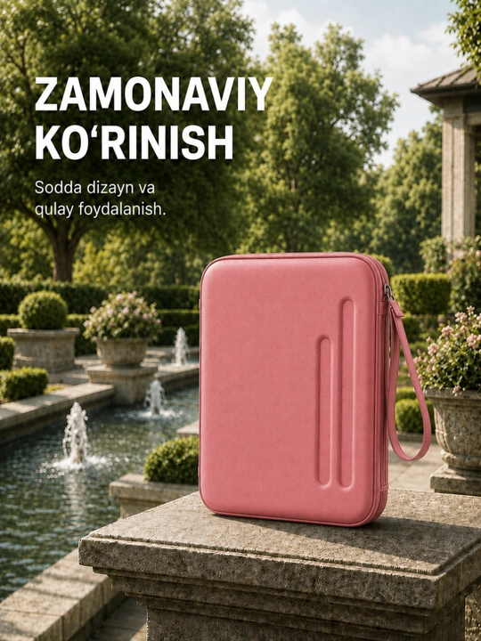 10 dyuymli planshet va aksessuarlar uchun qattiq himoya g‘ilof-sumkasi