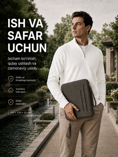 10 dyuymli planshet va aksessuarlar uchun qattiq himoya g‘ilof-sumkasi