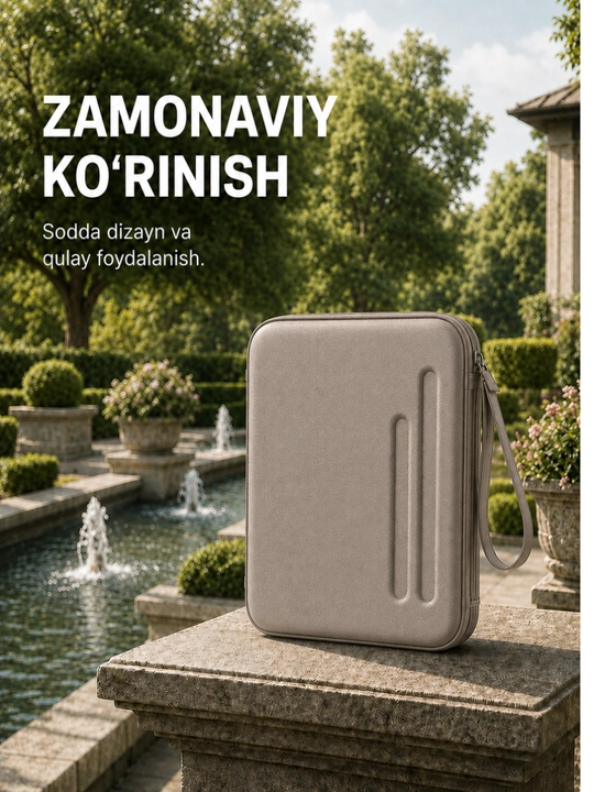 10 dyuymli planshet va aksessuarlar uchun qattiq himoya g‘ilof-sumkasi