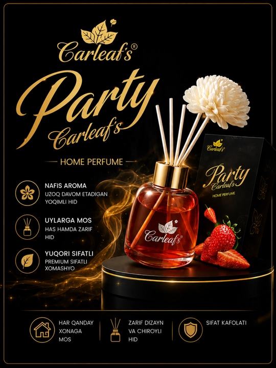Ароматизатор воздуха с бамбуковыми палочками для дома и офиса "Party Barleafs" - 