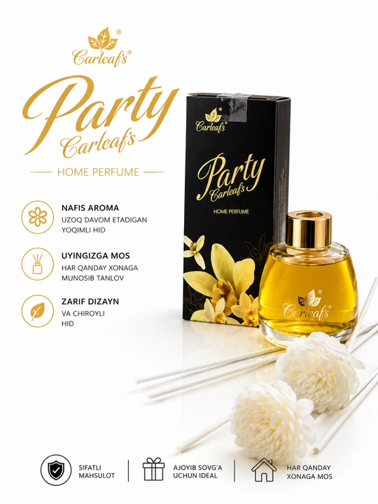 Ароматизатор воздуха с бамбуковыми палочками для дома и офиса "Party Barleafs"