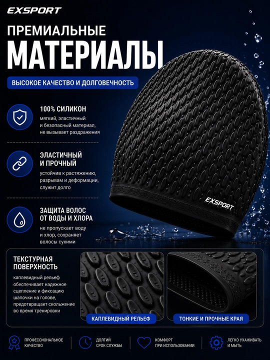 Шапочка для плавания, силиконовая шапочка, шапочка для бассейна, плавательная шапочка