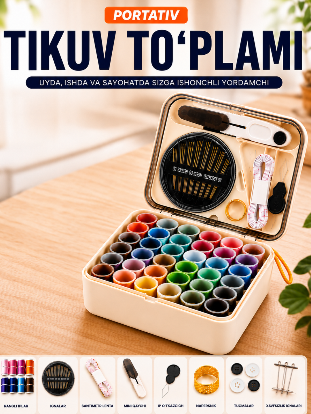 🧵 Портативный Набор для Шитья – Mini Sewing Kit для Дома и Путешествий - 