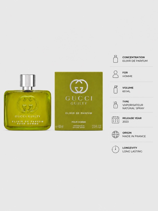 Gucci Guilty Elixir erkaklar atiri 60 ml premium parfyum uzoq saqlanuvchi