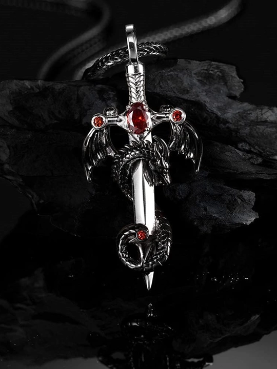 Gotik uslubdagi xochli premium zanjir erkaklar uchun