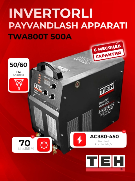 Payvandlash apparati TEH TWA800T-MMA400A