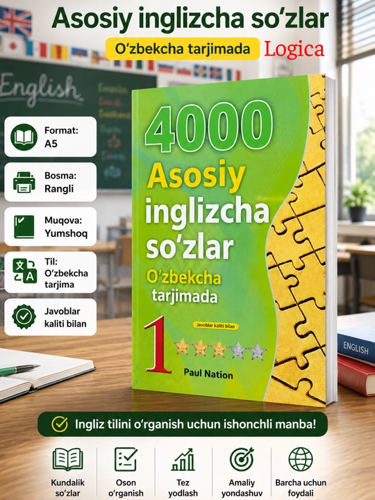 4000 essential english words 1, 2, 3, 4, 5, 6, Uzbek translations - 