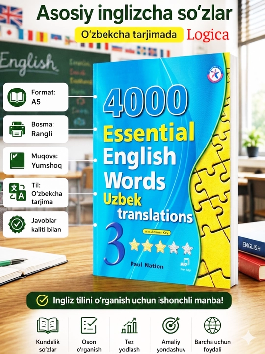 4000 essential english words 1, 2, 3, 4, 5, 6, Uzbek translations - 