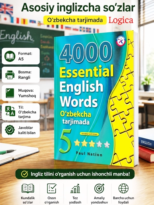 4000 essential english words 1, 2, 3, 4, 5, 6, Uzbek translations - 