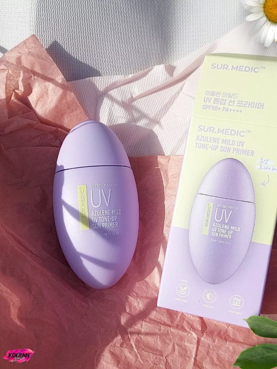 SUR.MEDIC+ Azulene Mild UV Tone-Up Sun Primer SPF50+ PA++++ yengil quyoshdan himoyalovchi praymeri