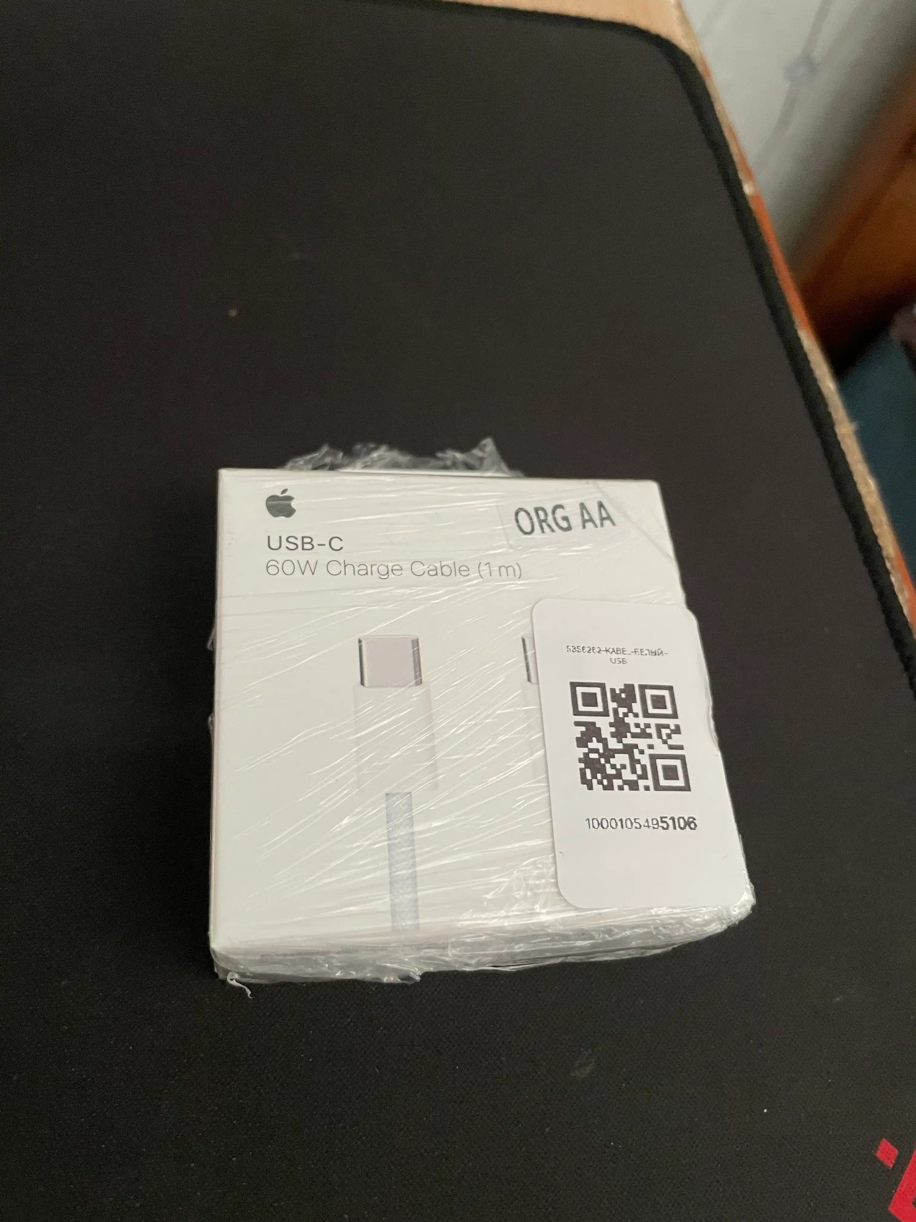 Кабель быстрой зарядки, USB Type-C, 60 Вт, прочный, 1 м