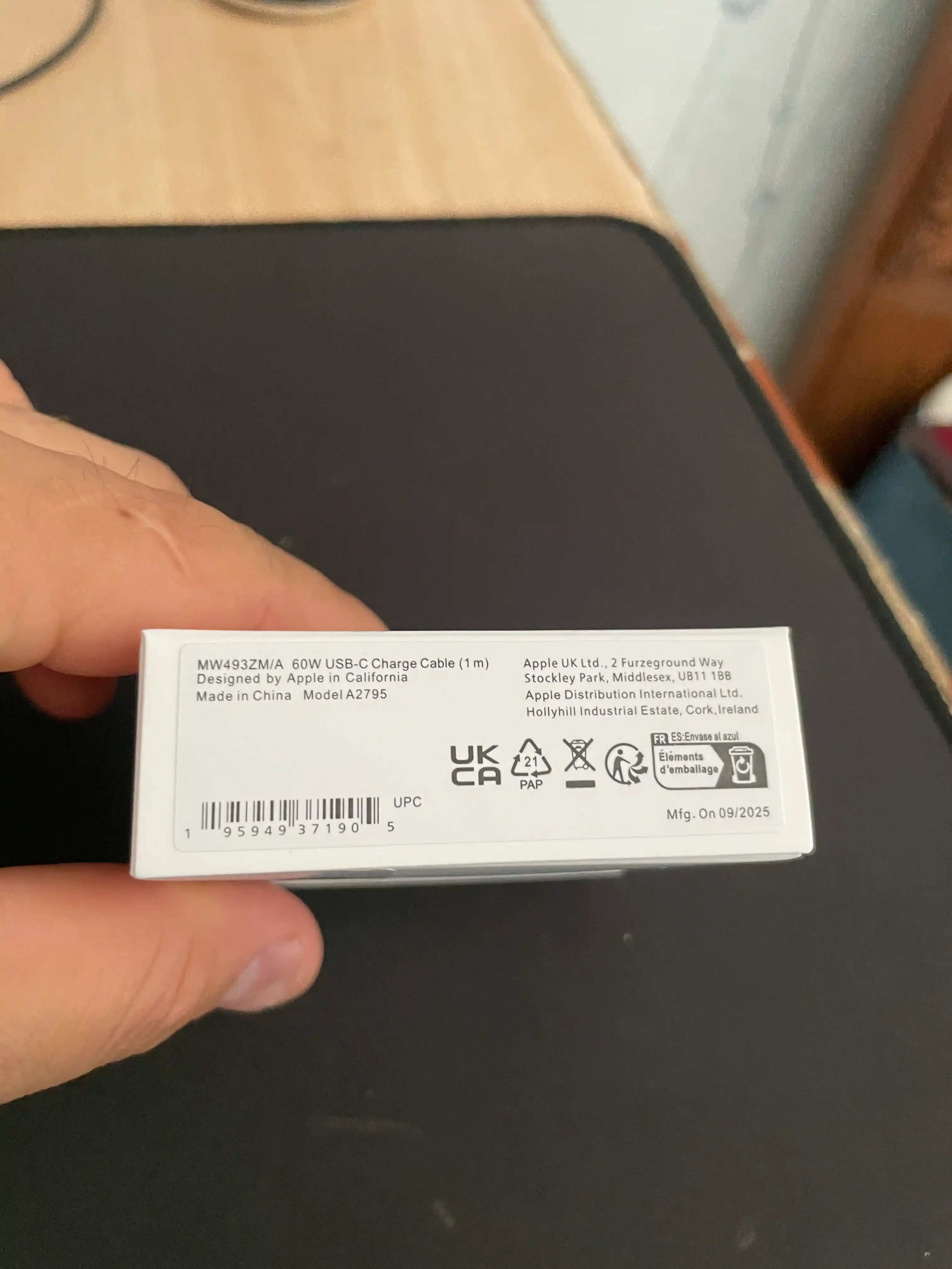 Кабель быстрой зарядки, USB Type-C, 60 Вт, прочный, 1 м