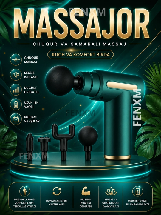 Massaj, to‘pponcha bilan zarba berish, tana fassiyalari, tana, orqa, bo‘yinni massaj - 