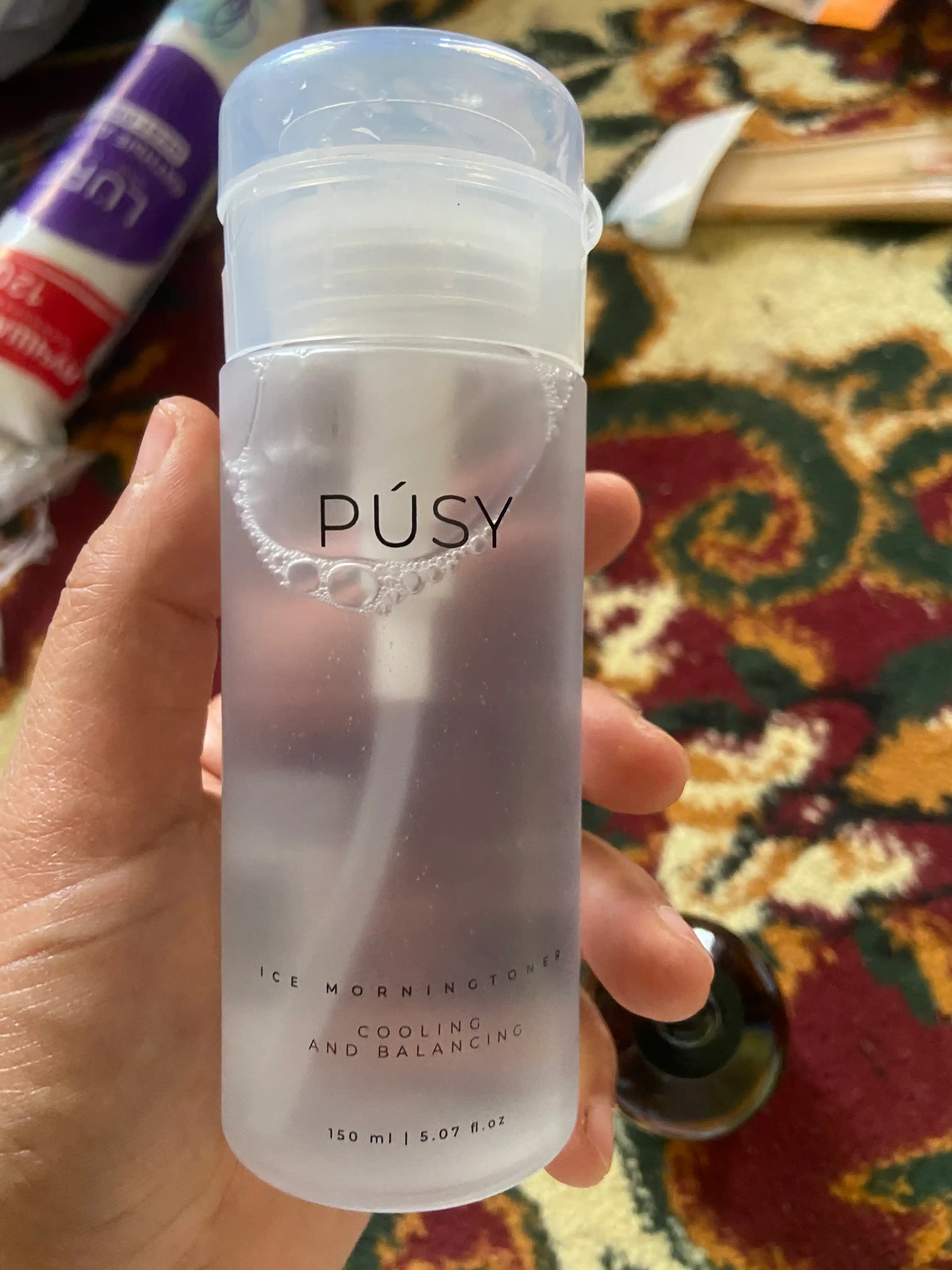 Утренний тоник для кожи лица PUSY, отшелушивающий, освежающий ментол, очищает поры, 150 мл
