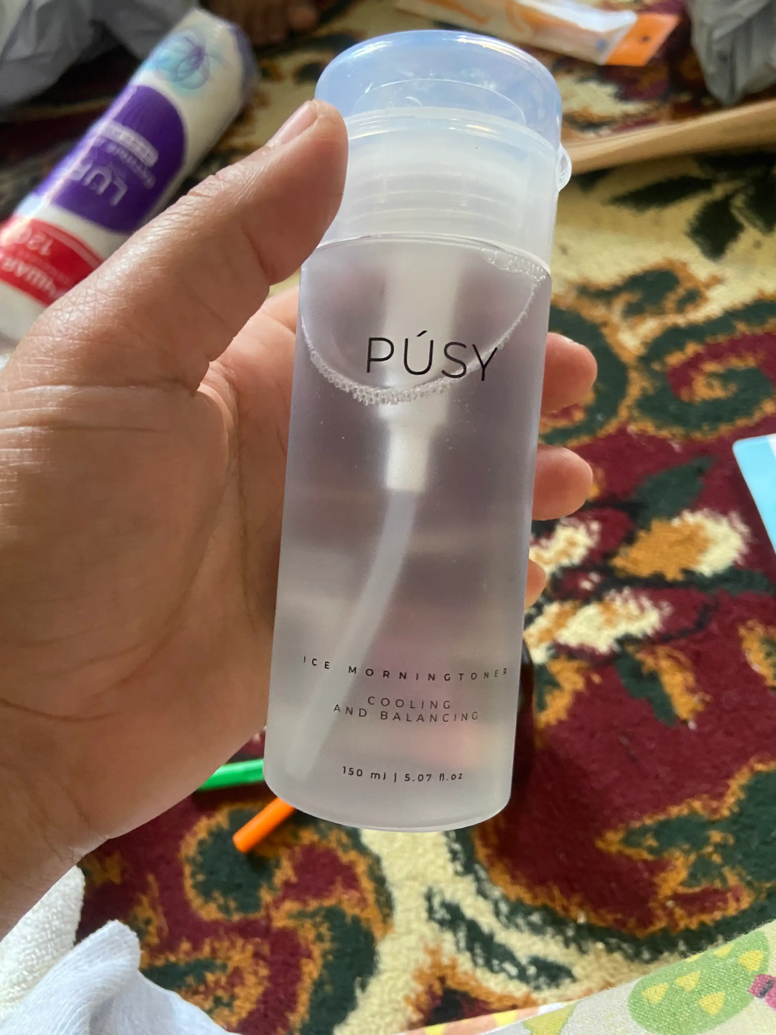 Утренний тоник для кожи лица PUSY, отшелушивающий, освежающий ментол, очищает поры, 150 мл