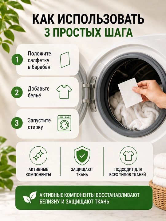 Safos Laundry Sheets - салфетки для восстановления и защиты цвета одежды