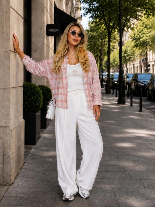 Рубашка женская oversize с майкой, двойка - 