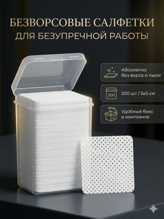 Салфетки безворсовые для снятия гель лака,200 шт,ватные диски без ворса, спонжики, подушки - 