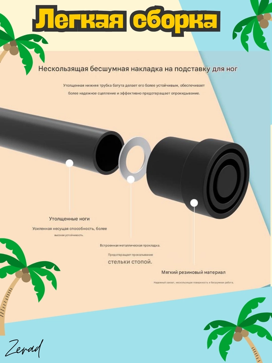 Батут ZERAD с защитной сеткой 140 см,  нагрузку до 150 кг, подходит для детей и взрослых