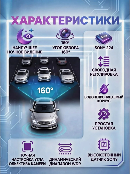 Teyes Camera TS86, Sony uchun, AHD, ko‘rish burchagi 165°, IP68
