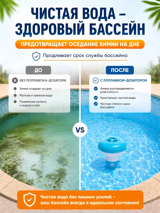 Поплавок-дозатор Intex для бассейна (29040, 29041), диспенсер для таблеток хлора и химии