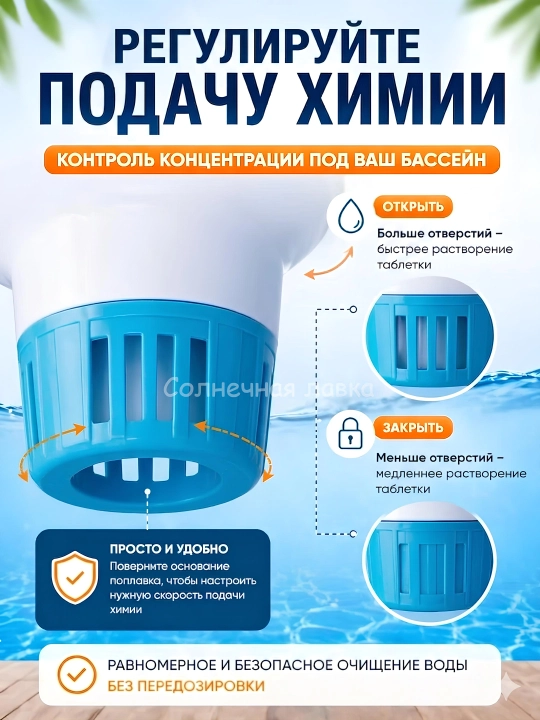 Поплавок-дозатор Intex для бассейна (29040, 29041), диспенсер для таблеток хлора и химии