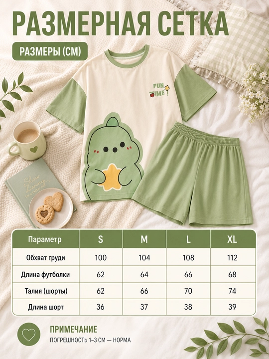 Ayollar va qizlar uchun pijama, ikki baho, uy uchun futbolka va shortik