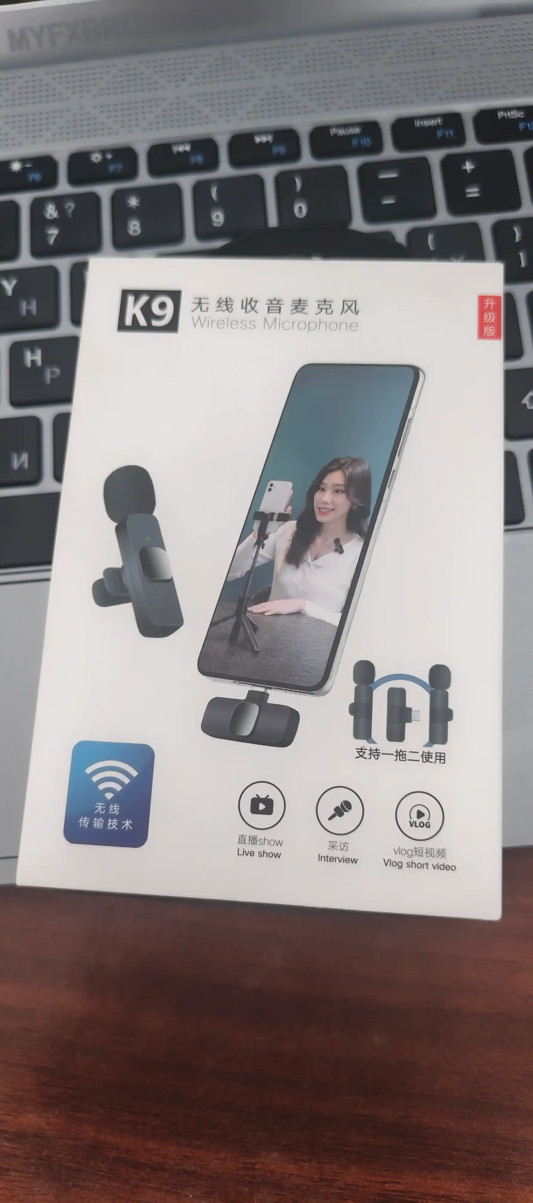 K9 simsiz mikrofon 2 ta mikrofonli to‘plam, Type-C va Iphone, Shovqinni kamaytirish