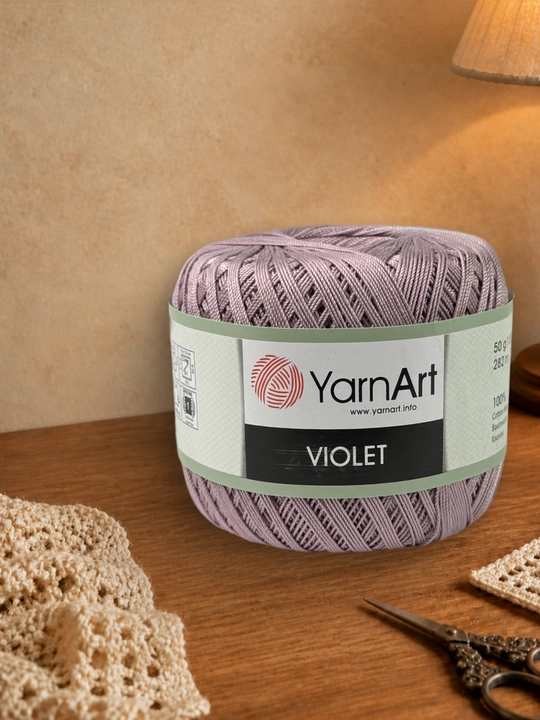 YarnArt Violet ipi, to‘qish uchun 100% merserizatsiyalangan paxta, 50g, 282m
