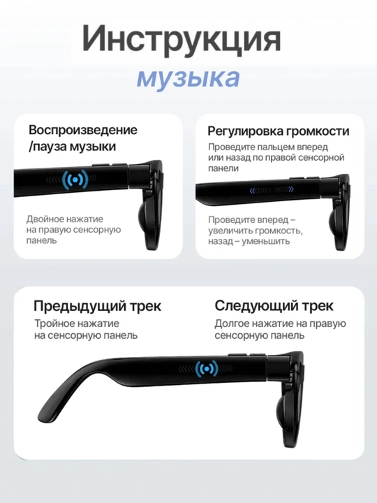 Очки Hey Glasses – камера 8 Мп, 3 линзы, Wi-Fi, Sound Guide Tube