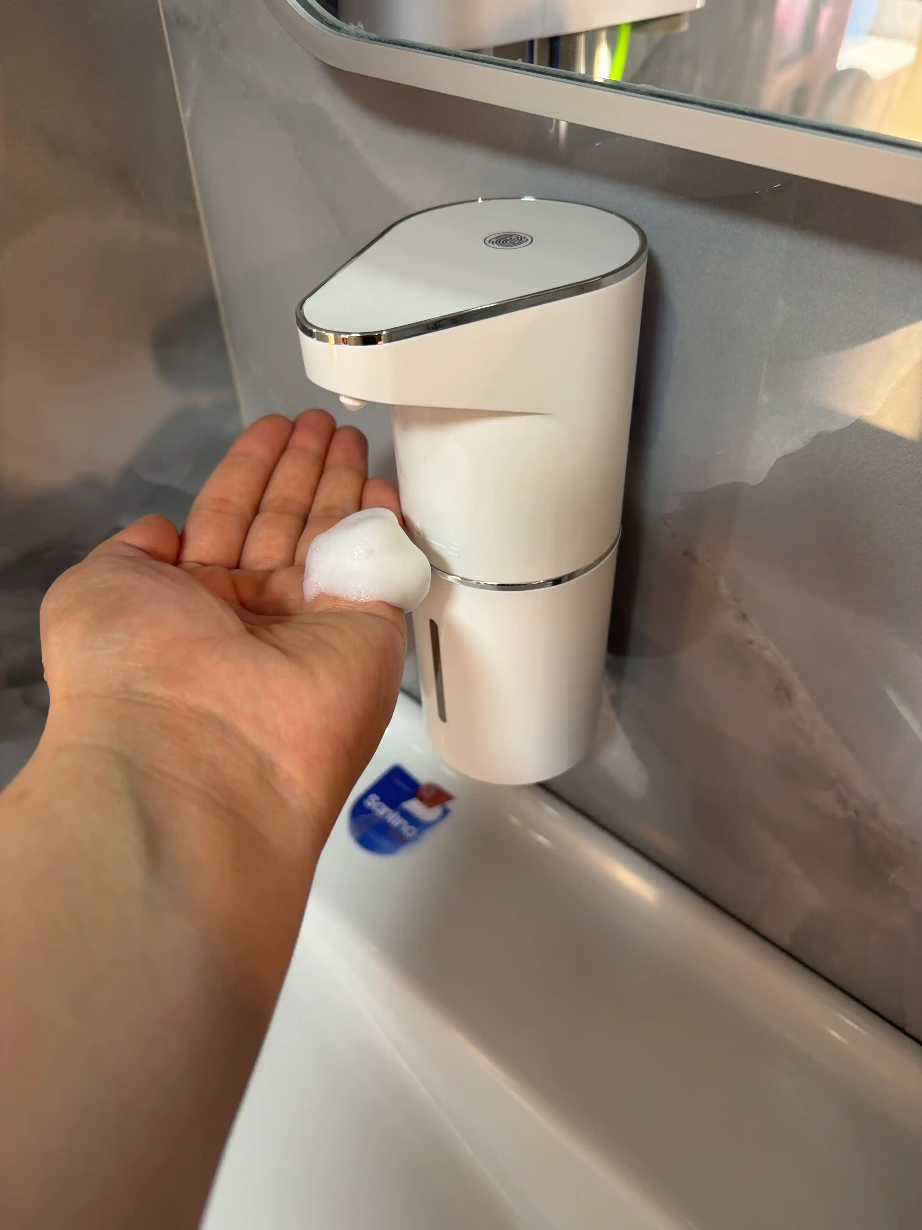 Suyuq sovun uchun sensorli avtomatik dozator ko'pikli, 350 ml, Type-C