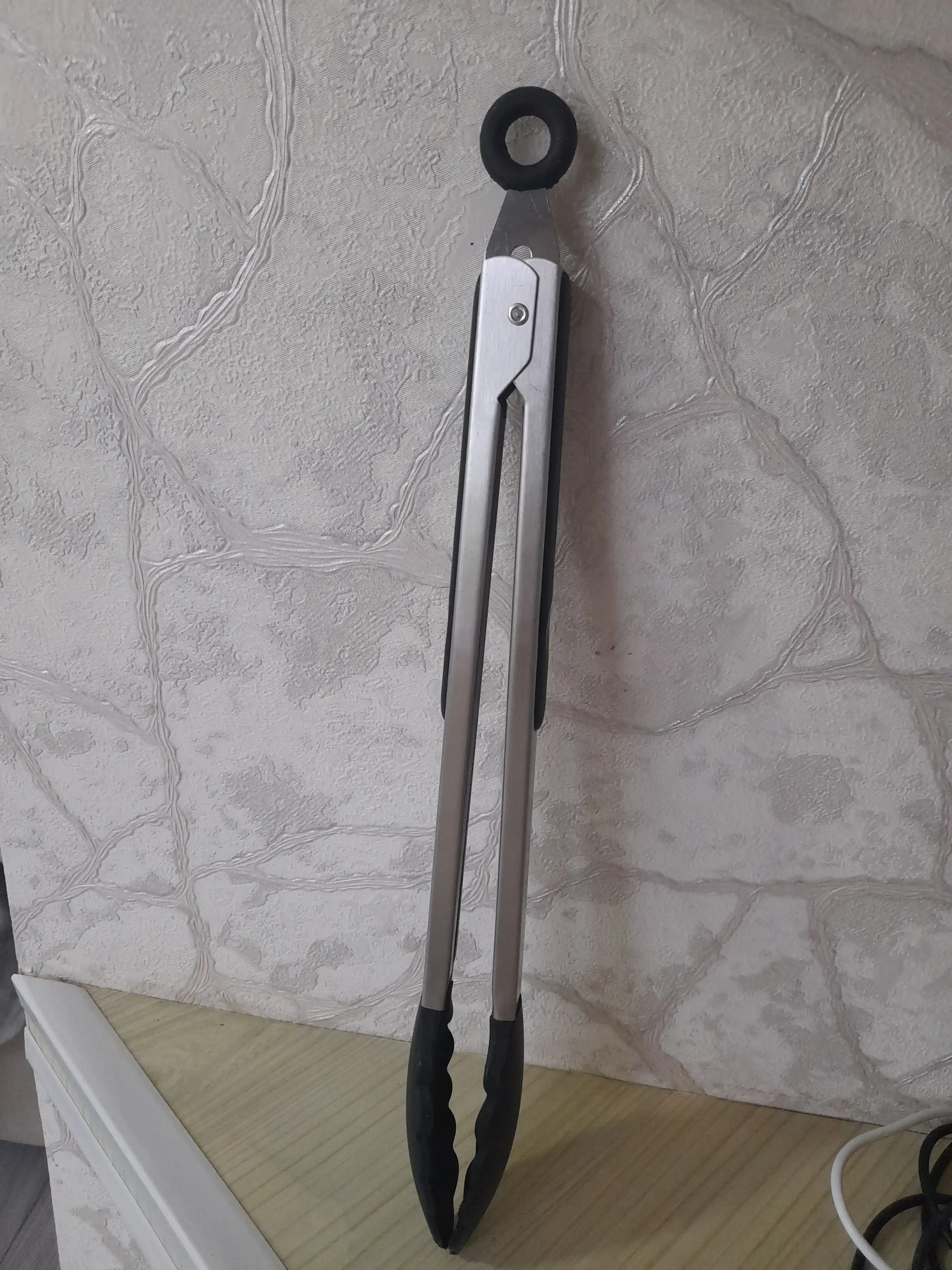 Oshxona va gril uchun silikonli oshxona qisqichlari 34,5 sm